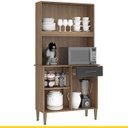 Ver imagem 3 de Armário de Cozinha Pequeno Isabella 90 X 180 Cm 4 Portas 1 Gaveta Mdp Manchester Grafite - Clicklar