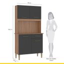 Ver imagem 4 de Armário de Cozinha Pequeno Isabella 90 X 180 Cm 4 Portas 1 Gaveta Mdp Manchester Grafite - Clicklar