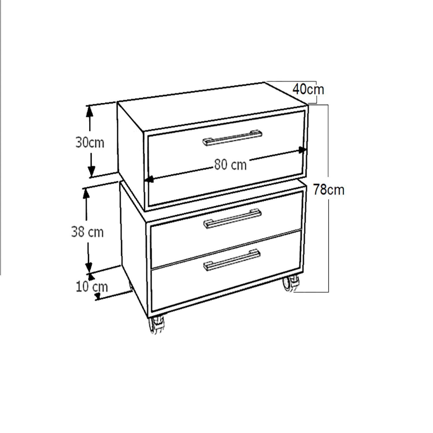 Gabinete Suspenso para Banheiro 80cm 1 Basculante e Balcão 2 Gavetas Alice - 4