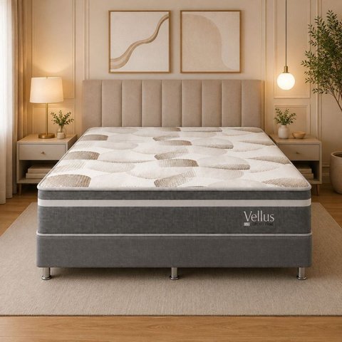 Colchão King Sr Life Vellus Ii Espuma D28 193x203x27cm Cinza