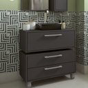 Ver imagem 1 de Gabinete Suspenso para Banheiro 80cm 1 Basculante e Balcão 2 Gavetas Alice