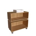 Ver imagem 3 de Gabinete Suspenso para Banheiro com Cuba Branca 80cm 1 Basculante e Balcão 2 Gavetas Alice Marrom/Mel/Arenas