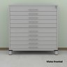 Gaveteiro Mapoteca para Escritório de Aço Fixa com 10 Gavetas Industrial - 16
