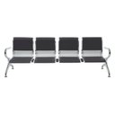 Ver imagem 2 de Cadeira Longarina Cromada 4 Lugares com Estofado