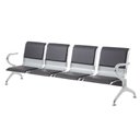 Ver imagem 1 de Cadeira Longarina Cromada 4 Lugares com Estofado