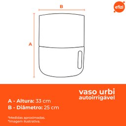 Vaso Autoirrigável Decor (25x33) Cor Cimento Brota - 3