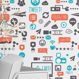 Papel De Parede Adesivo Lavável Loja De Informática Computador Celular - 1