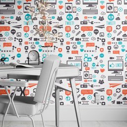 Papel De Parede Adesivo Lavável Loja De Informática Computador Celular - 4