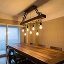 Ver imagem 7 de Luminária de Madeira Rústica 7 Pendentes – Estilo Industrial para Sala e Cozinha