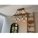 Ver mais imagens de Luminária de Madeira Rústica 7 Pendentes – Estilo Industrial para Sala e Cozinha