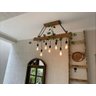 Luminária de Madeira Rústica 7 Pendentes – Estilo Industrial para Sala e Cozinha - 8