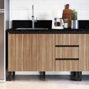 Ver imagem 1 de Balcão para Pia de Cozinha 2 Portas 3 Gavetas 120cm Marrom/Fumê com Montana