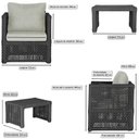 Ver imagem 2 de Mesa Centro e 3 Poltronas Madri Corda Náutica Estofado 3 Trama Original