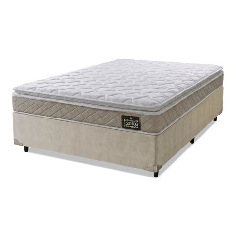 Cama Box Casal Queen Colchão Espuma D33 Pillow Top Millenium Hellen