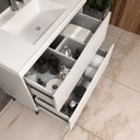 Ver imagem 3 de Gabinete para Banheiro com Pés 02 Gavetas 02 Portas e Lavatório Lille Branco/Tauari