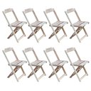 Ver imagem 4 de Kit 2 Conjuntos De Mesa Com 4 Cadeiras De Madeira Dobravel 120X70 Sem Pintura/Crua - Marrom