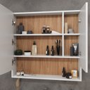Ver imagem 2 de Armário Espelheira para Banheiro 80cm Lille Branco/Tauari
