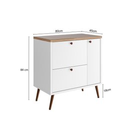 Conjunto completo de Banheiro MDF com Armário e Gabinete com Pés Com Espelheira e Cuba Madri  80cm - 7