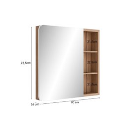 Conjunto completo de Banheiro MDF com Armário e Gabinete com Pés Com Espelheira e Cuba Madri  80cm - 8