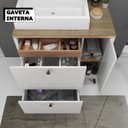 Ver imagem 6 de Conjunto Completo de Banheiro MDF com Armário e Gabinete com Pés com Espelheira e Cuba Madri 80cm Branco/Tauari