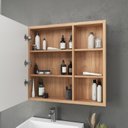 Ver imagem 4 de Conjunto completo de Banheiro MDF com Armário e Gabinete com Pés Com Espelheira e Cuba Madri  80cm