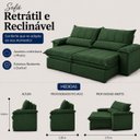 Ver imagem 3 de Sofá Genova Retrátil e Reclinável 240cm - Verde