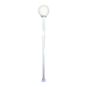 Poste e Luminária Colonial Globo P de Jardim Branco 100cm