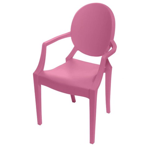 Cadeira Louis Ghost Infantil com Braco Cor Rosa - 52521