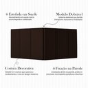 Ver imagem 3 de Painel Cabeceira Box Queen Duana Estofada Dobrável Fixação Parede Design Moderno - Marrom