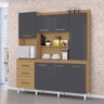 Armário de Cozinha Completo 7 Portas 3 Gavetas Mirela Atacama/Grafite - 1
