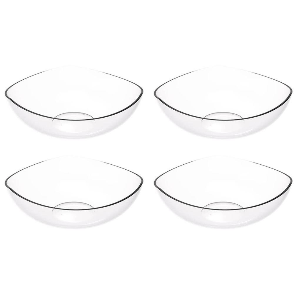 4 Saladeiras Tigela Trio Plástica Transparente Crippa Salada Pipoca Doces Sobremesa