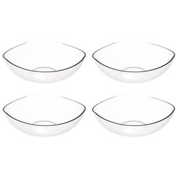 4 Saladeiras Tigela Trio Plástica Transparente Crippa Salada Pipoca Doces Sobremesa - 1