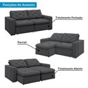 Ver imagem 5 de Sofá Retrátil e Reclinável 3 Lugares Bipartido 250cm Veraguas Yescasa