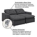 Ver mais imagens de Sofá Retrátil e Reclinável 3 Lugares Bipartido 250cm Veraguas Yescasa