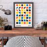 Elementos Colorido Coleção Bauhaus Quadro Escritório Moderno - 2