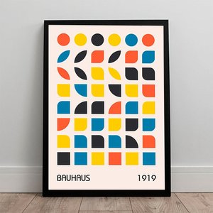 Elementos Colorido Coleção Bauhaus Quadro Escritório Moderno