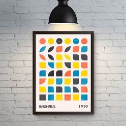 Elementos Colorido Coleção Bauhaus Quadro Escritório Moderno - 6