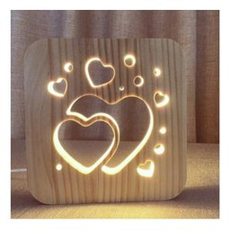 Luminária de Mesa Abajur Led Lotus Decor Lumi09 Fusca Pinus Coração - 2