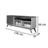 Rack Ripado para Tv 55 Polegadas Off White Freijo Malbec Germai - 3