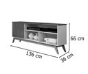 Ver imagem 3 de Rack Ripado para Tv 55 Polegadas Off White Freijo Malbec Germai