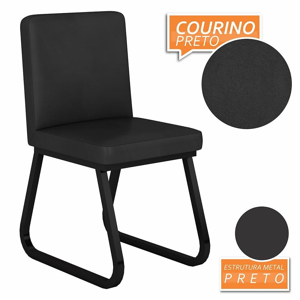 Kit 4 Cadeiras Industrial Toronto Preto/corino Preto - M. Arapongas Preto Fosco/corino Preto - 3