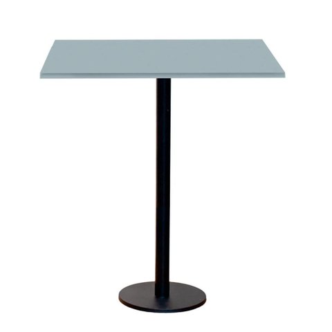 Mesa Pisa Beta Bistrô Fratini 107,50cm (a) Disco Redondo Preto Tampo Mdp Quadrado Cinza 70cm (l)