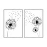 Kit 02 Quadros Decorativos - Dente de Leao Minimalista Pb Flnt053 - Tela Canvas - 40x60cm - 1