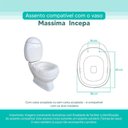 Ver imagem 3 de Assento Sanitário Tampa de Vaso Branco Mdf Laqueado Massima para Bacia Incepa