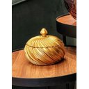 Ver imagem 1 de Caixa Dourada Resina Redonda Textura Listra 12,5x12,5x1