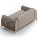 Ver imagem 7 de Kit Sofá 3 Lugares 210cm com 2 Poltronas Molino Pés D'ouro D02 Linho Bege C-107 - Lyam Decor