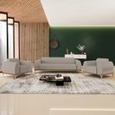 Ver mais imagens de Kit Sofá 3 Lugares 210cm com 2 Poltronas Molino Pés D'ouro D02 Linho Bege C-107 - Lyam Decor