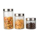 Ver imagem 2 de Conjunto 6 Potes Vidro Rattan Tampa Inox 800/1200/1700ml
