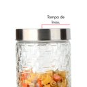 Ver imagem 6 de Conjunto 6 Potes Vidro Rattan Tampa Inox 800/1200/1700ml