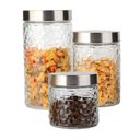 Ver imagem 3 de Conjunto 6 Potes Vidro Rattan Tampa Inox 800/1200/1700ml